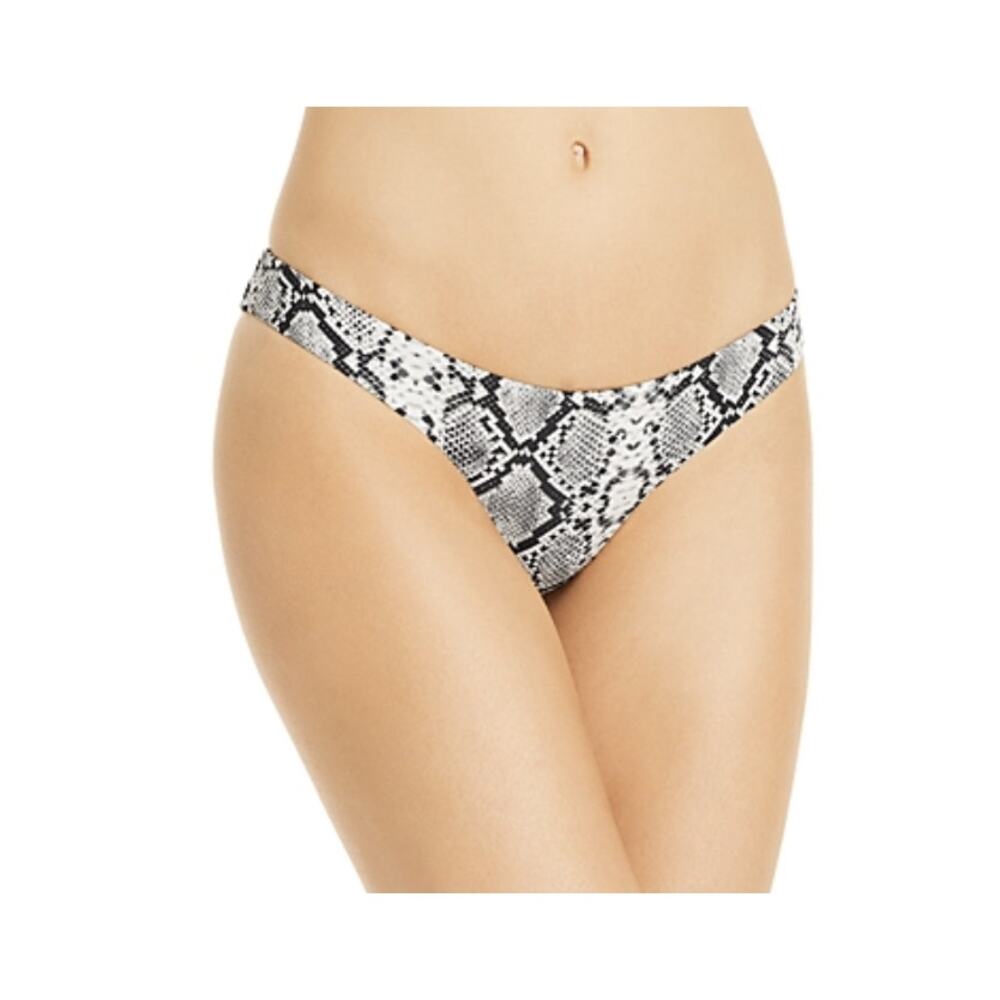 AQUA Black Snake Print Scoop Bikini Bottom NWT Medium